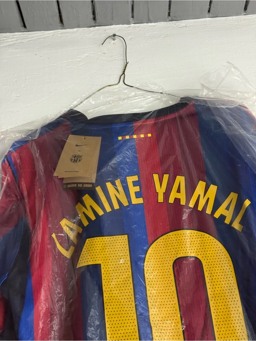 Nike Boys' Soccer Jersey in Blue and Red with Yellow Numbering